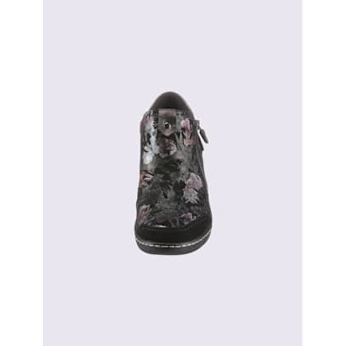 Bottines Largeur H* - Reflexan - Noir Motif  Fleurs - 39