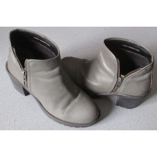 Bottines New Look Grises - Demi Fermeture clair Latrale - Semelle paisse - Large Talon De 5cm - Taille 5/38 - Dj Portes