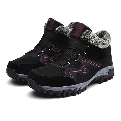 Bottines Pour Hommes / Femmes Avec Doublure Chaude Et Semelle En Caoutchouc Antidrapante D'hiver Approvisionnement 44,Noir Rose Rouge