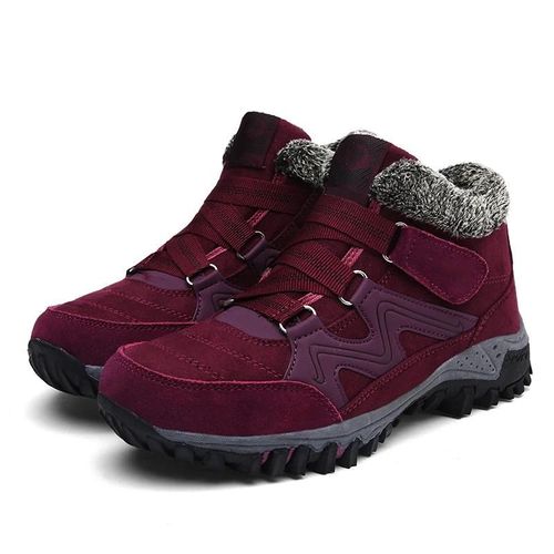 Bottines Pour Hommes / Femmes Avec Doublure Chaude Et Semelle En Caoutchouc Antidrapante D'hiver Approvisionnement 45,Jujube Rouge