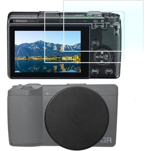 Bouchon d'objectif + protection d'cran pour appareil photo Ricoh Ricoh GR III GR III HDF GR3 GR IIIx GR IIIx HDF GR3x HDF HDF GR II GR2 (pour accessoires),protecteur d'cran LCD + bouchon d'.[J126]