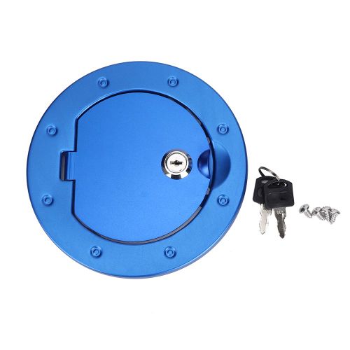 Bouchon De Reservoir De Carburant En Alliage D'aluminium Bleu Avec Verrouillage, Compatible Avec Jeep Wrangler Jk 2007-2017