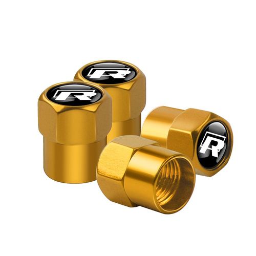Bouchons De Assujetde Roue De Voiture En Alliage D'aluminium 3d,Volkswagen Vw Golf 4,5,6,7,Jetta,Polo,Caddy,Gti,Bora- Gold-For R