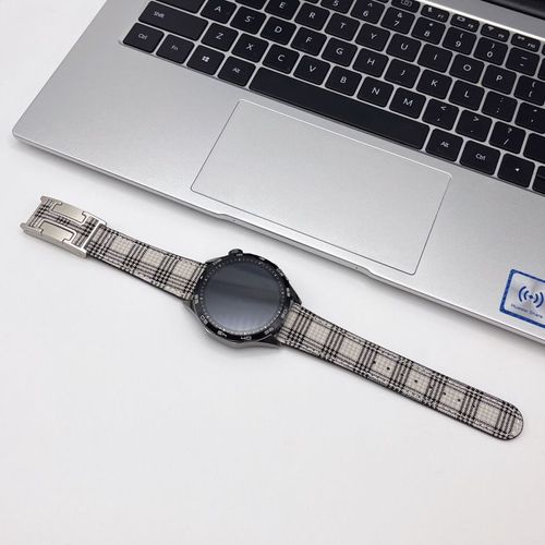Boucle En H Motif Litchi Motif Anglais Cuir Aspiration Magntique Adapt Pour Gt4 Huawei Watch Gt5 Bracelet De Montre Gt3/Watch2pro-Blanc toil - Compatible Avec : Huawei Gt5-41 Mm
