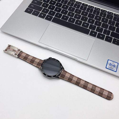 Boucle En H Motif Litchi Motif Anglais Cuir Aspiration Magntique Adapt Pour Gt4 Huawei Watch Gt5 Bracelet De Montre Gt3/Watch2pro-Couleur Abricot Laiteux - Compatible Avec : Huawei Gt2-46 Mm