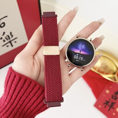 Boucle Magntique Portable Universelle Transfrontalire En Nylon Tiss Limit Adapte Au Bracelet De Montre Huawei Gt4/5 20 22 18 Mm-Bourgogne - Applicable Au [Huawei Gt4/5 (41 Mm)] 18 Mm