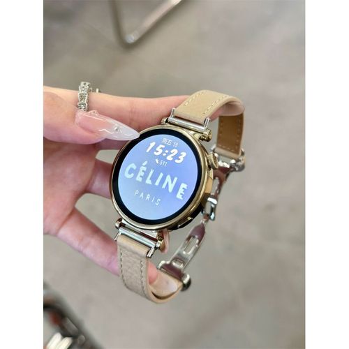 Boucle Papillon En Forme De D Pour L'automne Et L'hiver, En Cuir Vritable, Adapte Au Bracelet De Montre Huawei Gt4, Gt5, Gt3, Watch2 Pro-Pliable En Forme De D - Abricot - Huawei Gt4/5 46 Mm Corres