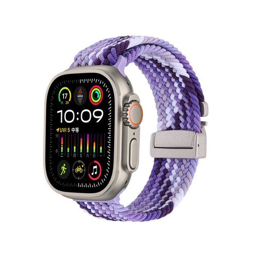 Boucle Robot Pour Apple Watch Apple Watch Bracelet Iwatch S10 lastique Tress 987 Boucle Officielle-Boucle  Tisser  La Machine - Raisin - 38/40/41/(10e Gnration 42 Mm) Universel