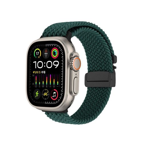 Boucle Robot Pour Apple Watch Apple Watch Bracelet Iwatch S10 lastique Tress 987 Boucle Officielle-Boucle  Tisser  La Machine - Vert Jungle - 38/40/41/(10e Gnration 42 Mm) Universel