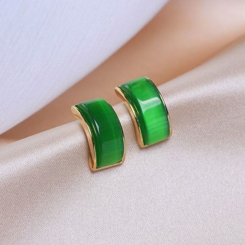 Boucles D'oreilles  Clous En Pierre Opale Pour Femmes, Nouveau, Tendance, Style Ol, Gomtrique lgant, Boucles D'oreilles De Mariage, Bijoux, Cadeaux