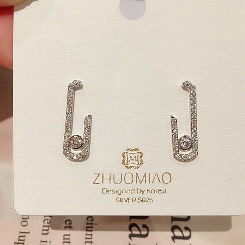 Boucles D'oreilles  Clous Gomtriques De Style Coren Pour Femmes, Couleur Or Blanc, Zircon Cubique Micro Pav,  La Mode