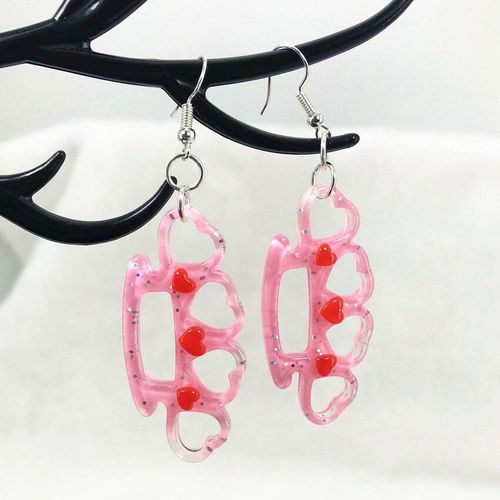 Boucles D'oreilles  Dos Plat En Rsine Multicolore, Bijoux Pour Enfants Et Femmes, 1 Paire