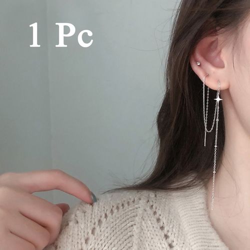 Boucles D'oreilles  Longue Chane En Strass Pour Femmes, Cratif, Simple, Lune, toile, Brillant, Papillon, Gland, Piercing, Bijoux De Fte