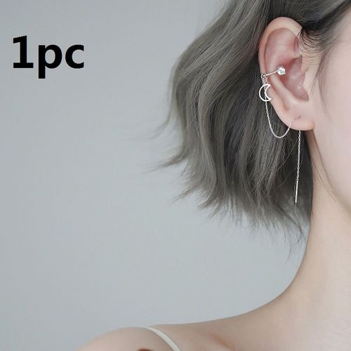 Boucles D'oreilles  Longue Chane En Strass Pour Femmes, Cratif, Simple, Lune, toile, Brillant, Papillon, Gland, Piercing, Bijoux De Fte