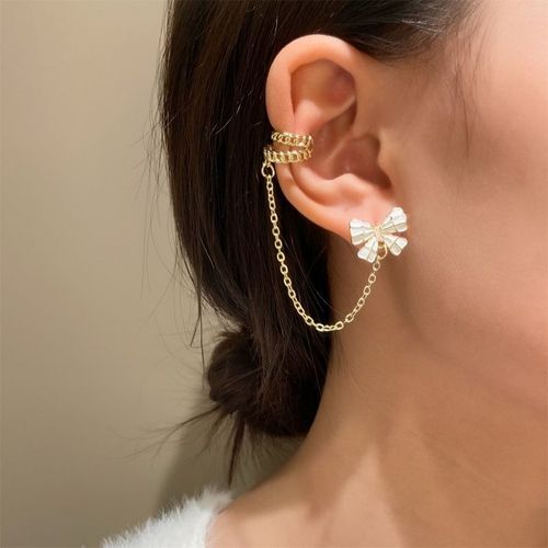 Boucles D'oreilles  Longue Chane En Strass Pour Femmes, Cratif, Simple, Lune, toile, Brillant, Papillon, Gland, Piercing, Bijoux De Fte