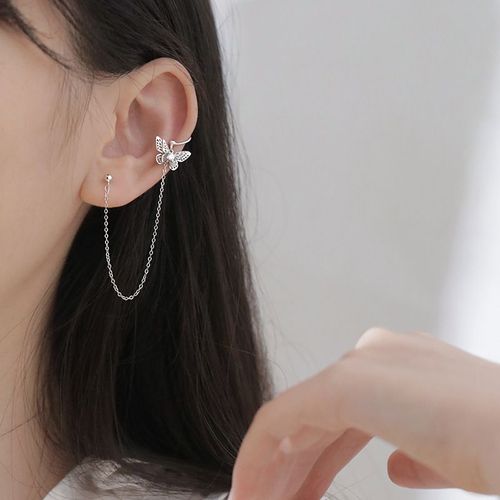 Boucles D'oreilles  Longue Chane En Strass Pour Femmes, Cratif, Simple, Lune, toile, Brillant, Papillon, Gland, Piercing, Bijoux De Fte