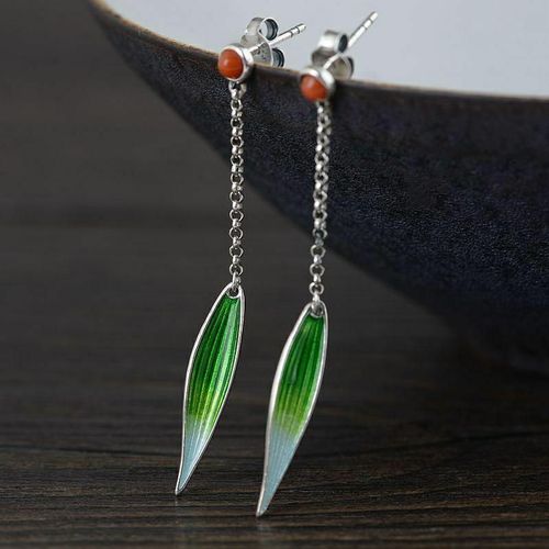 Boucles D'oreilles  Pampilles Avec Raviolis Chinois Pour Femmes, Bijoux De Marque, Design Original, Tourmaline Rouge Du Sud, Riz, Ravioli