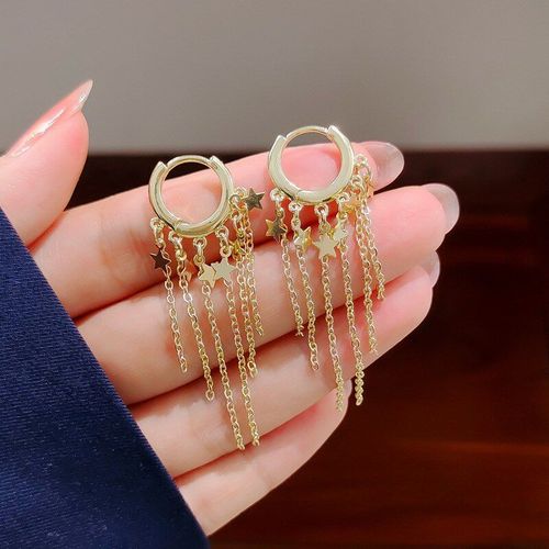 Boucles D'oreilles  Pampilles En Chane Plaque Or Vritable, Nouveau Style Coren, Bijoux En Filet Rouge, Perle, 2021