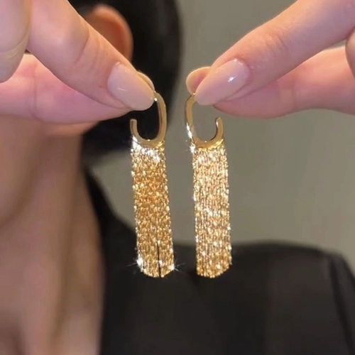Boucles D'oreilles  Pampilles En Mtal Dor Pour Femmes, Dclaration De Mode, Bijoux Longs Jobling, Cadeau De Pendentif De Mariage, Ms 03, Hot