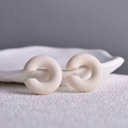 Boucles D'oreilles  Rinitialisation Rond Simple En Forme De C Pour Femme,Accessoire En Acrylique,Rouge,Bleu,Noir,Rose,Sans Cartilage Perc,Observateur,Manchette D'oreille,1 Paire