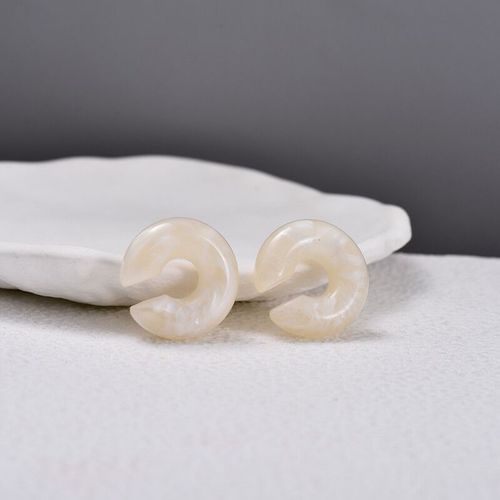 Boucles D'oreilles  Rinitialisation Rond Simple En Forme De C Pour Femme,Accessoire En Acrylique,Rouge,Bleu,Noir,Rose,Sans Cartilage Perc,Observateur,Manchette D'oreille,1 Paire