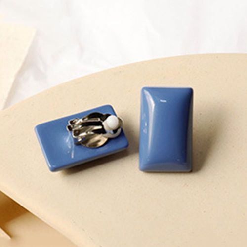 Boucles D'oreilles  Rinitialisation Rondes, Carres, Rectangulaires, Sans Piercing, Sans Trou, Rouge, Bleu, Jaune, Gomtrique, En Rsine