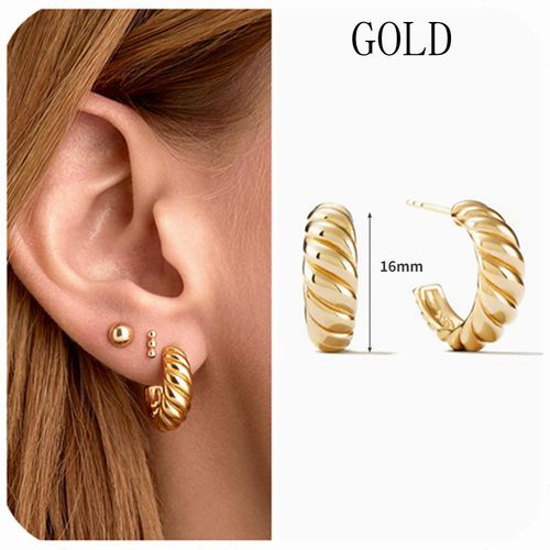 Boucles D'oreilles  Tige En Argent Regard 925 En Forme De C Pour Femmes, Piercings D'oreille Cz, Cadeau De Bijoux Exquis, Mode Simple Corenne
