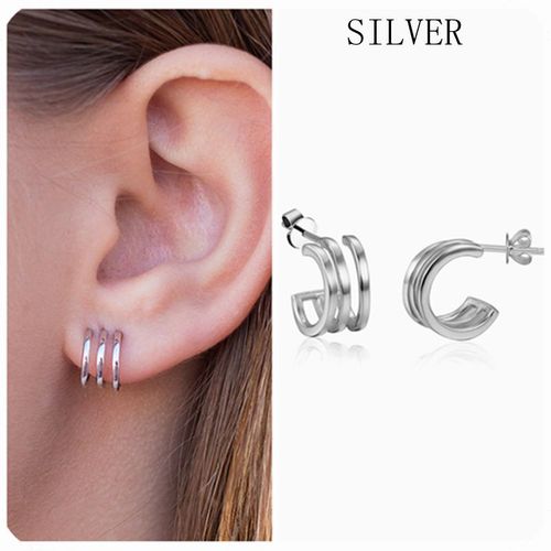 Boucles D'oreilles  Tige En Argent Regard 925 En Forme De C Pour Femmes, Piercings D'oreille Cz, Cadeau De Bijoux Exquis, Mode Simple Corenne