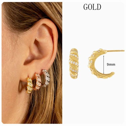 Boucles D'oreilles  Tige En Argent Regard 925 En Forme De C Pour Femmes, Piercings D'oreille Cz, Cadeau De Bijoux Exquis, Mode Simple Corenne