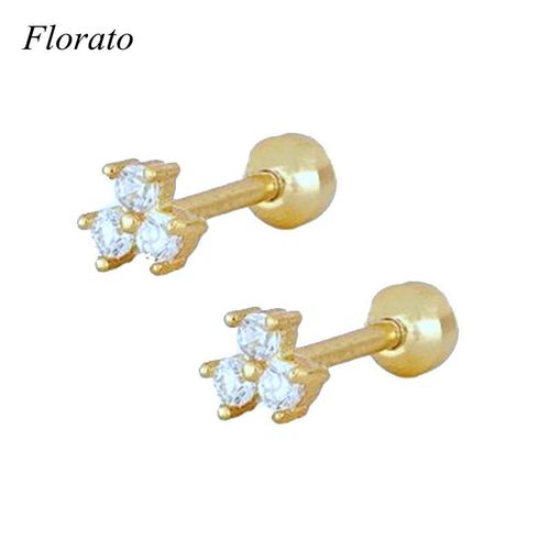 Boucles D'oreilles  Tige En Argent Regard 925 Pour Piercing Au Cartilage, Cristal Gomtrique Dlicat, Contre-Indiqu, Boucles D'oreilles En Zircone, Bijoux De Fte Et De Mariage, Mode