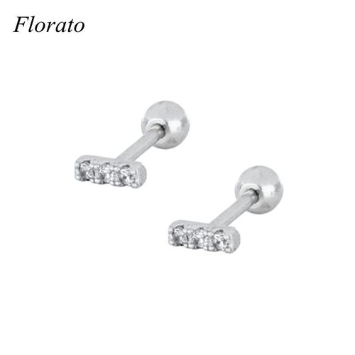 Boucles D'oreilles  Tige En Argent Regard 925 Pour Piercing Au Cartilage, Cristal Gomtrique Dlicat, Contre-Indiqu, Boucles D'oreilles En Zircone, Bijoux De Fte Et De Mariage, Mode