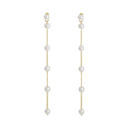 Boucles D'oreilles Adorable Pour Fille, Version Corenne Du Nouveau Temprament, Longues, Chane De Perles Rouge, Assorti Avec Tout, 2020