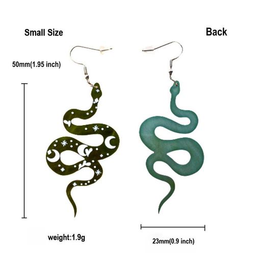 Boucles D'oreilles Avec Motif De Marbre Vert Fonc, Serpent, Acrylique, Pendentif Jaspe Brillant, toile De Lune, CUr Imprim, Bijoux  La Mode, Nouvelle Collection
