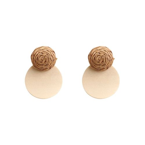 Boucles D'oreilles Bohmes En Rotin Et Bois Pour Femmes, Faites  La Main, Style Rtro Gomtrique, Pendentif, Bijoux, Cadeau