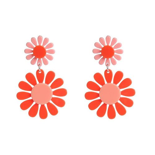 Boucles D'oreilles Bohmiennes En Fleurs Colores Pour Femmes, Pendentif En Acrylique Noir Et Jaune,  Fleurs lgantes, Mode Corenne, Cadeau, 2022