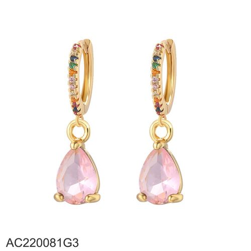 Boucles D'oreilles BohMiennes En Forme De Goutte D'eau Pour Femmes, Bijoux En Zircon, Vert, Rouge, Bleu, Or, Breloque Mignonne,  La Mode, Sans Nickel