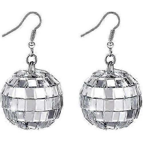  Boucles D'oreilles Boule Disco, Boucles D'oreilles Disco Hall Des Annes 70, Boucles D'oreilles Scintillantes En Verre Laser, Vtements De Fte De Bar Disco Accessoires De Mode Rtro 