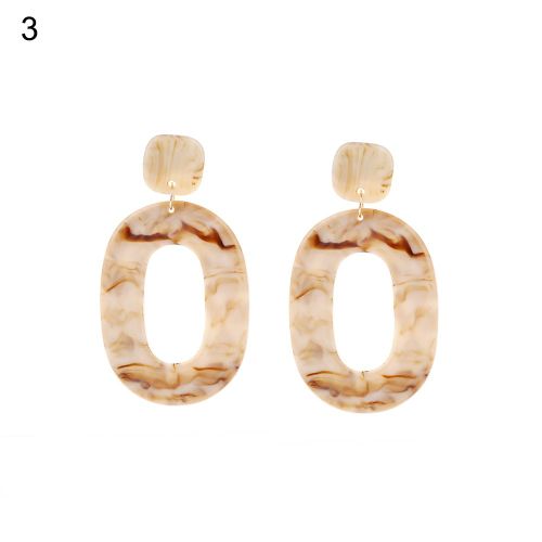 Boucles D'oreilles Carres  Gomtrie Simple Pour Femmes, Pendentif Long, Vert, Marron, Gris, Ovale, Nouvelle Mode