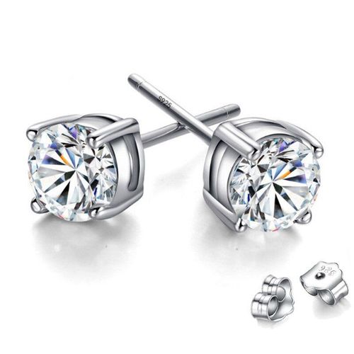 Boucles D'oreilles Corennes Simples  Quatre Griffes Pour Femmes, Bijoux De Temprament  La Mode, Plaqu Diamant Et Argent, S925