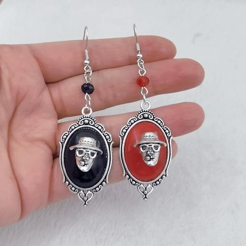 Boucles D'oreilles Crne De Pirate, Boucles D'oreilles Halloween Le Crne, Gothique Victorien Argent Plaqu, Boucles D'oreilles Avec Crne En Relief