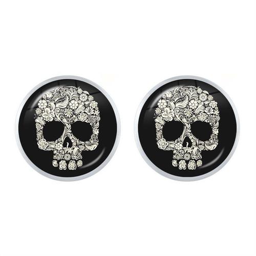 Boucles D'oreilles Crne De Sucre Pour Homme Et Femme, Cabochon En Verre D'halloween, Petit Jour De La Frquence, Bijoux, Cadeau