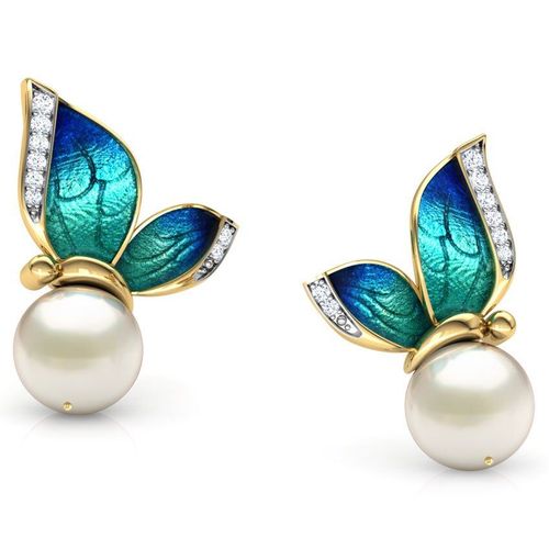 Boucles D'oreilles Cratives En Forme De Papillon Pour Femmes, Bijoux  La Mode, mail Dor, Perle De Cristal, Cadeau De Mariage