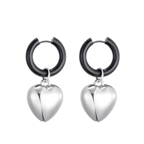 Boucles D'oreilles Croles En Acier Inoxydable Pour Femmes,Pendentif Coeur,Dclaration,Solide,Or Lyel,Argent,Noir,Document,Cadeau De Bijoux,