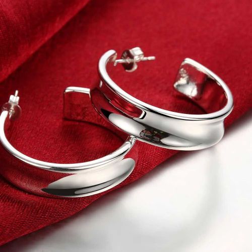 Boucles D'oreilles Croles En Argent Pour Femmes,Boucles D'oreilles Simples,Cercle Rond,Bijoux De Charme De Fianailles De Mariage,Qualit Suprieure,Mode