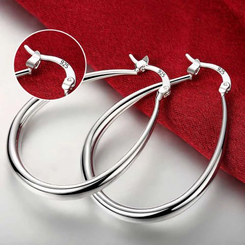 Boucles D'oreilles Croles En Argent Pour Femmes,Boucles D'oreilles Simples,Cercle Rond,Bijoux De Charme De Fianailles De Mariage,Qualit Suprieure,Mode