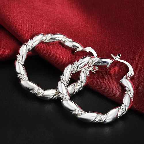 Boucles D'oreilles Croles En Argent Pour Femmes,Boucles D'oreilles Simples,Cercle Rond,Bijoux De Charme De Fianailles De Mariage,Qualit Suprieure,Mode