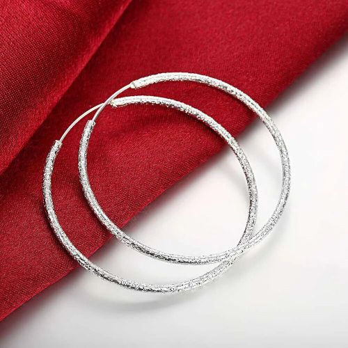 Boucles D'oreilles Croles En Argent Pour Femmes,Boucles D'oreilles Simples,Cercle Rond,Bijoux De Charme De Fianailles De Mariage,Qualit Suprieure,Mode