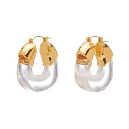 Boucles D'oreilles Croles Gomtriques Carres Transparentes Pour Femmes, Optique En Rsine, Document Dor, Structure D'oreille En Mtal, Bijoux De Fte En Acrylique, Cadeaux  La Mode
