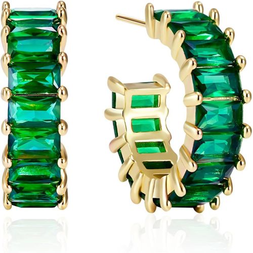 Boucles D'oreilles Croles Ouvertes En Zircone Cubique Or Pour Femmes, Boucles D'oreilles En Forme De C Plaques Or 18 Carats, Bijoux Pour Fte De Bal