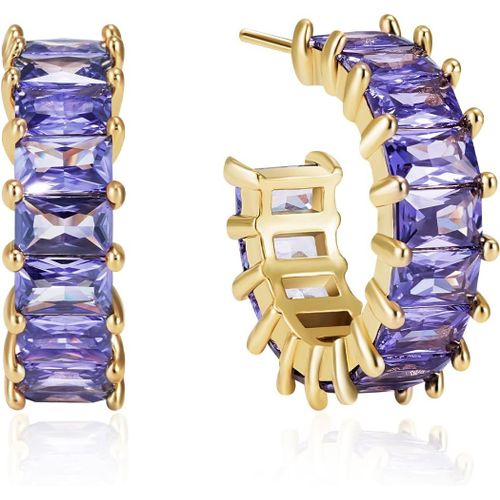 Boucles D'oreilles Croles Ouvertes En Zircone Cubique Or Pour Femmes,Boucles D'oreilles En Forme De C Plaques Or 18 Carats,Bijoux Pour Fte De Bal.[X3257]